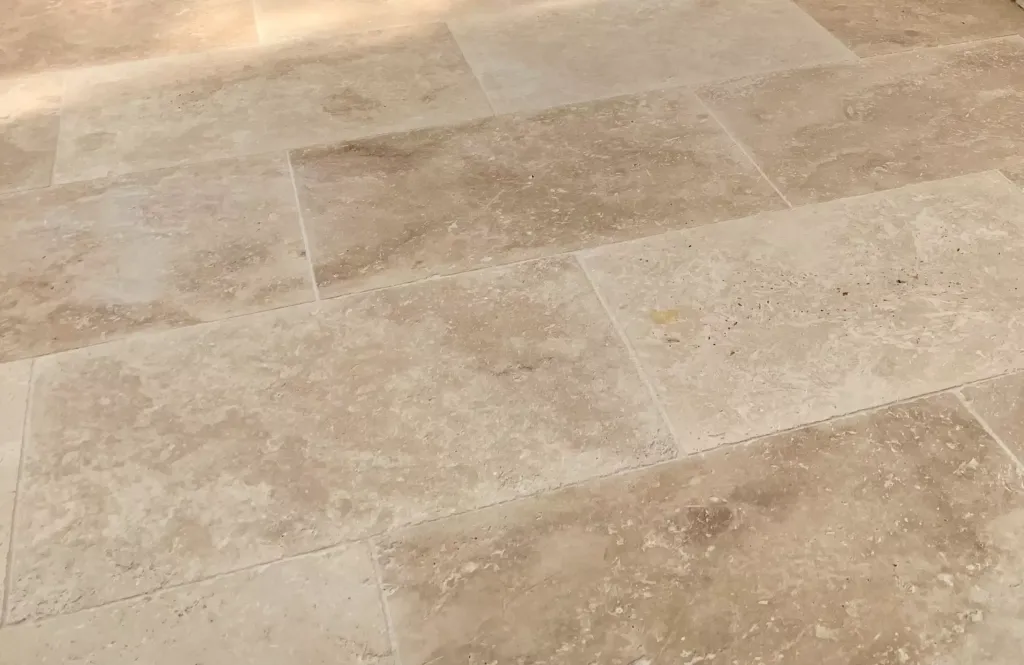 White travertine tiles